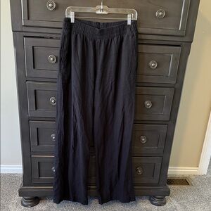 Old Navy Linen Blend Black Wide Leg Pants